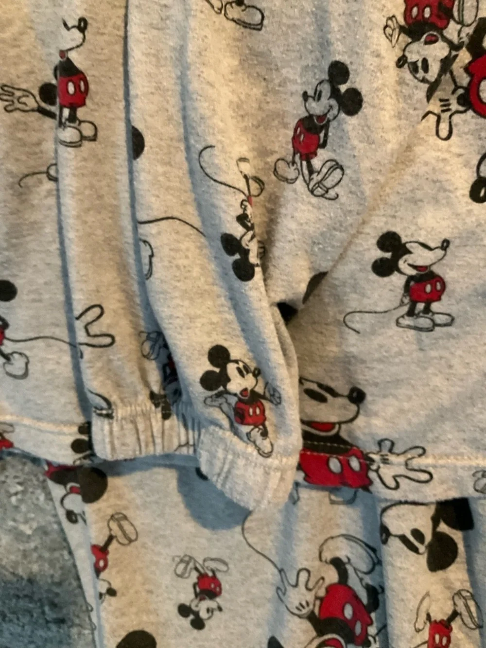 Disney Gray Mickey Mouse Print Pajama Set - Picture 9 of 9